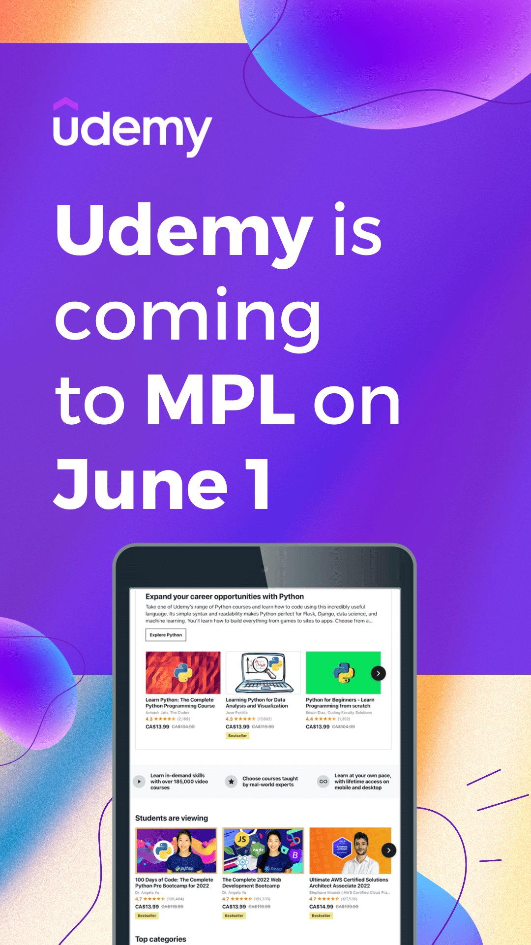 UDEMY is coming to MPL on June 1